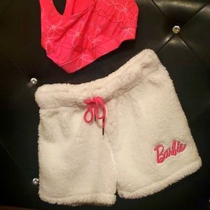 Barbie Sherpa Shorts white size medium